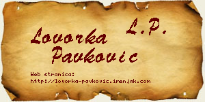 Lovorka Pavković vizit kartica